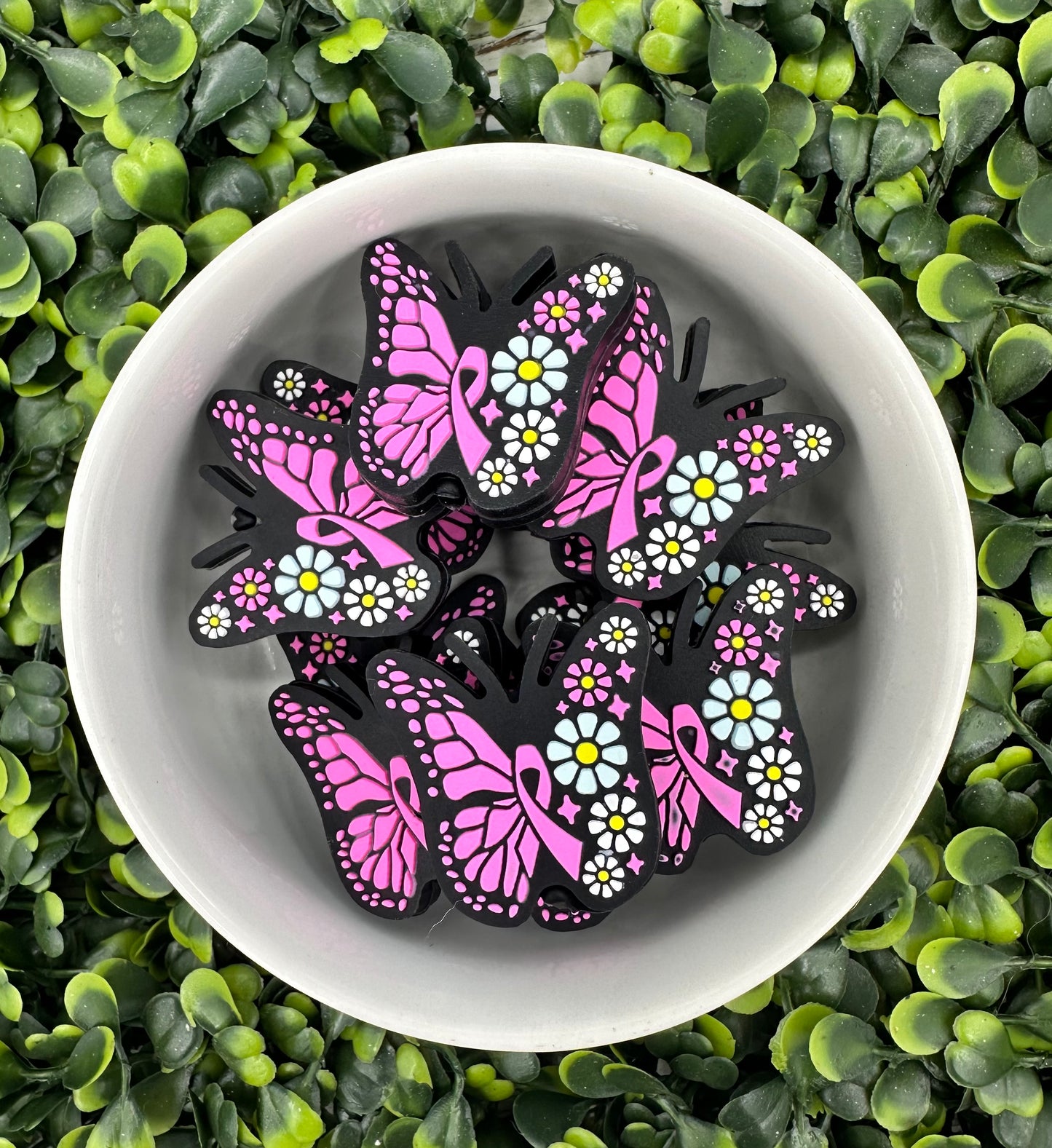Breast Cancer Awareness Silicone Focal Bead