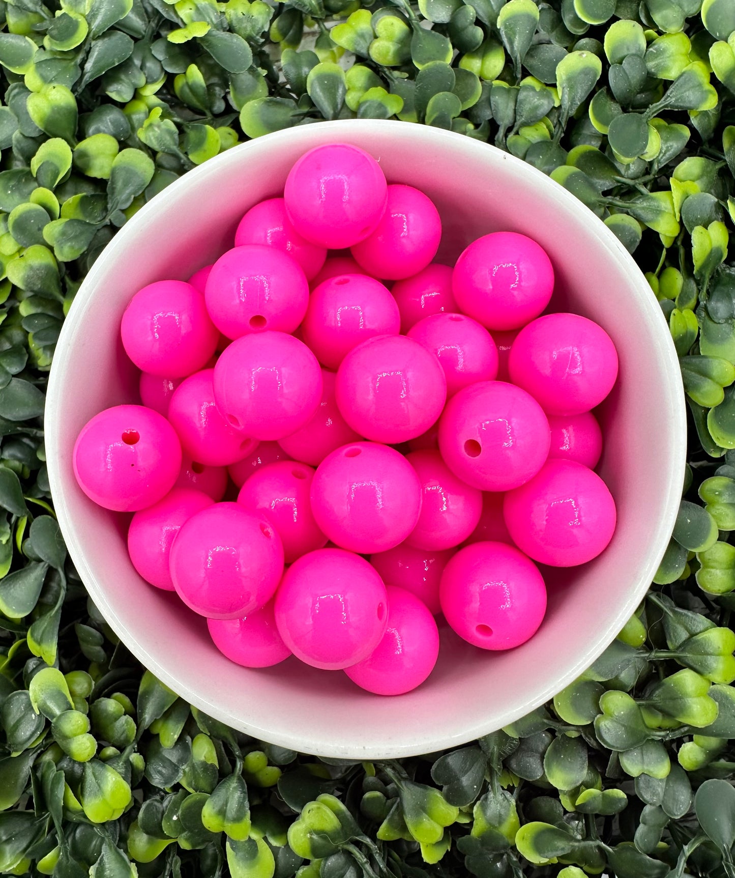 15mm Liquid Hot Pink Silicone Bead