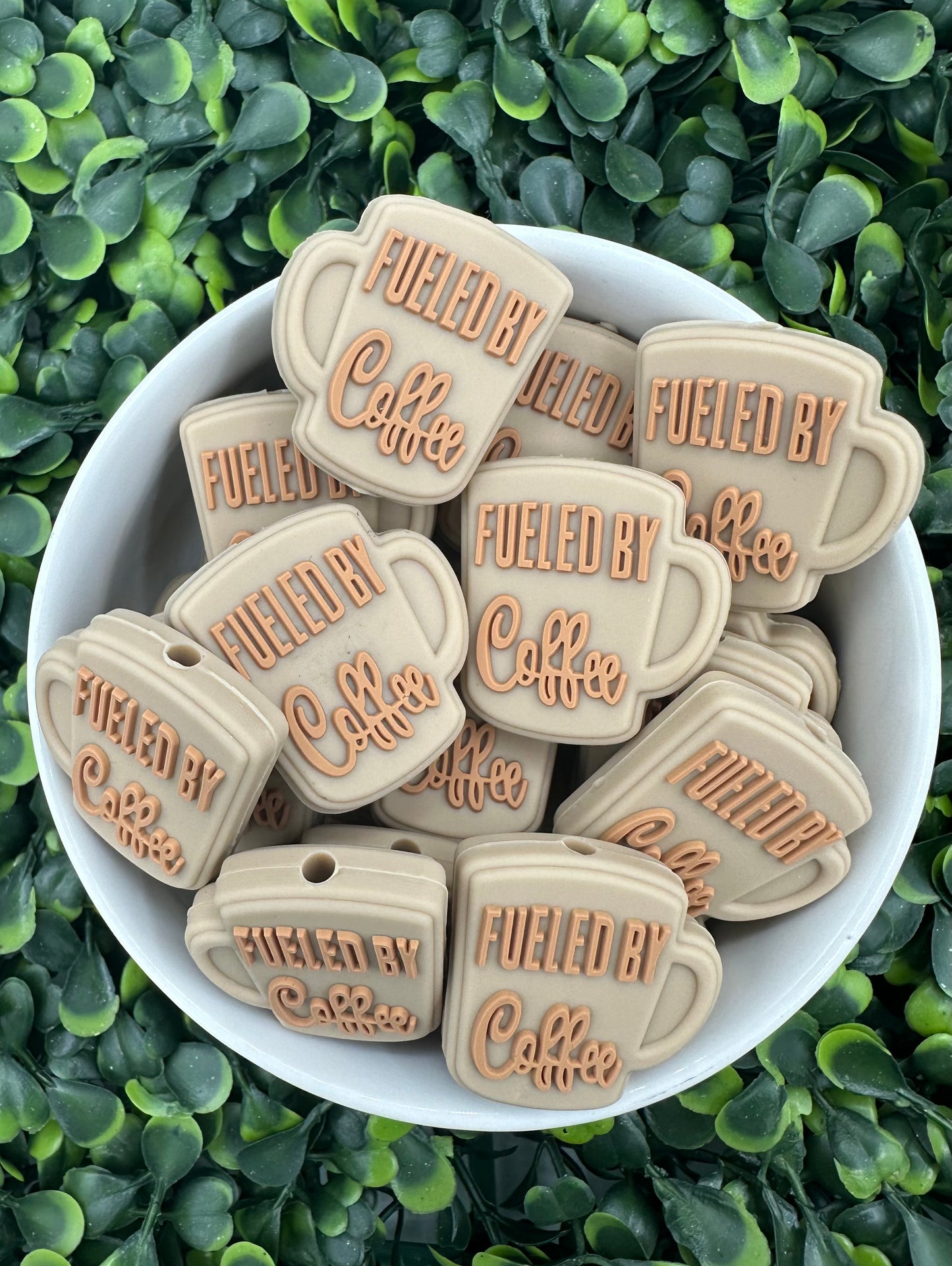 Fueled By Coffee Silicone Focal Bead