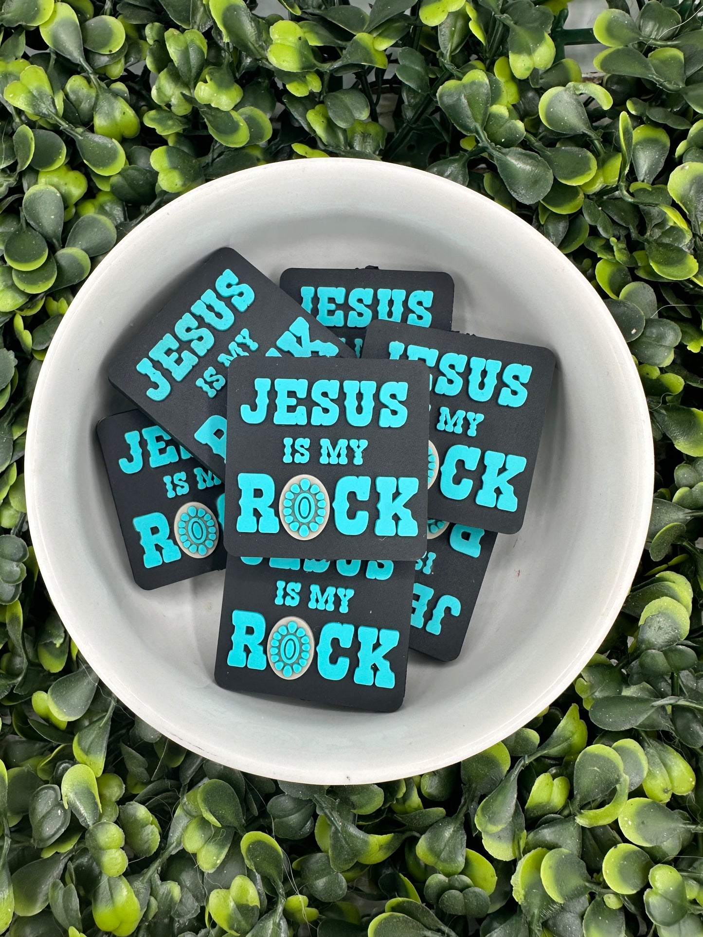 Jesus Is My Rock Silicone Focal Bead