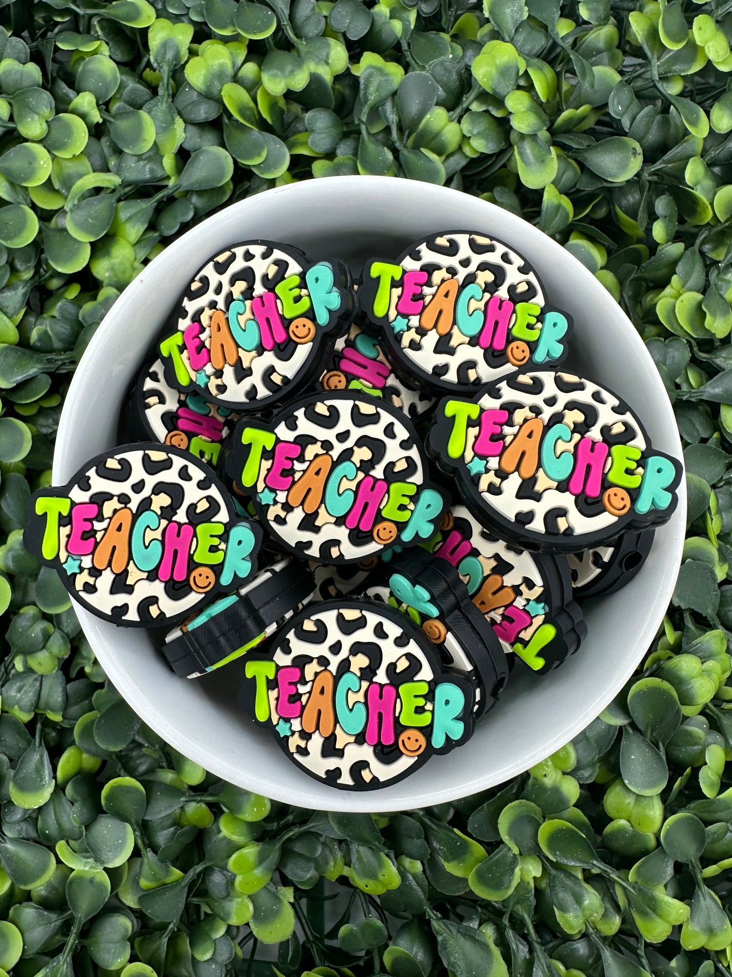 Leopard Teacher Silicone Focal Bead