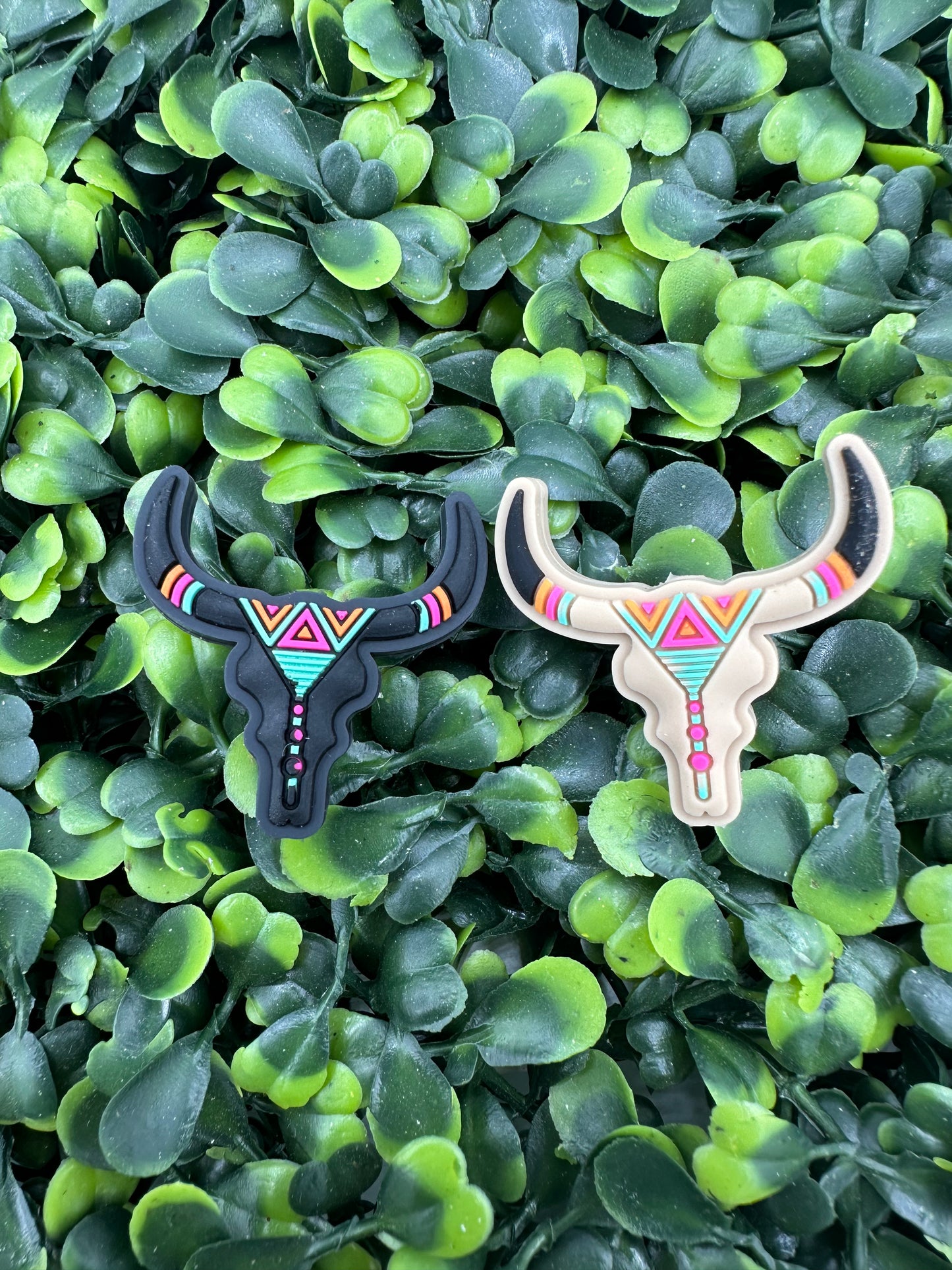 Aztec Bull Skull Silicone Focal Bead