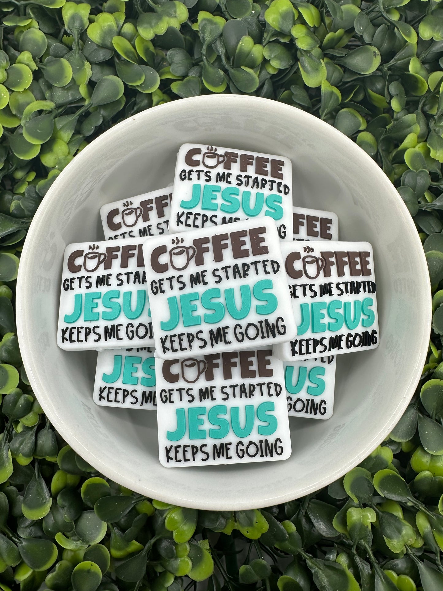 Jesus Keeps Me Going Silicone Focal Bead