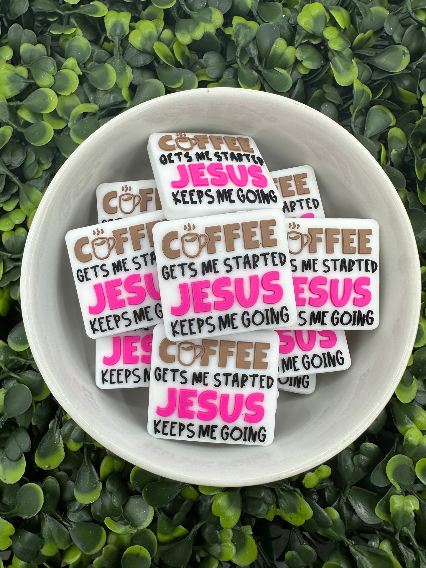 Jesus Keeps Me Going Silicone Focal Bead