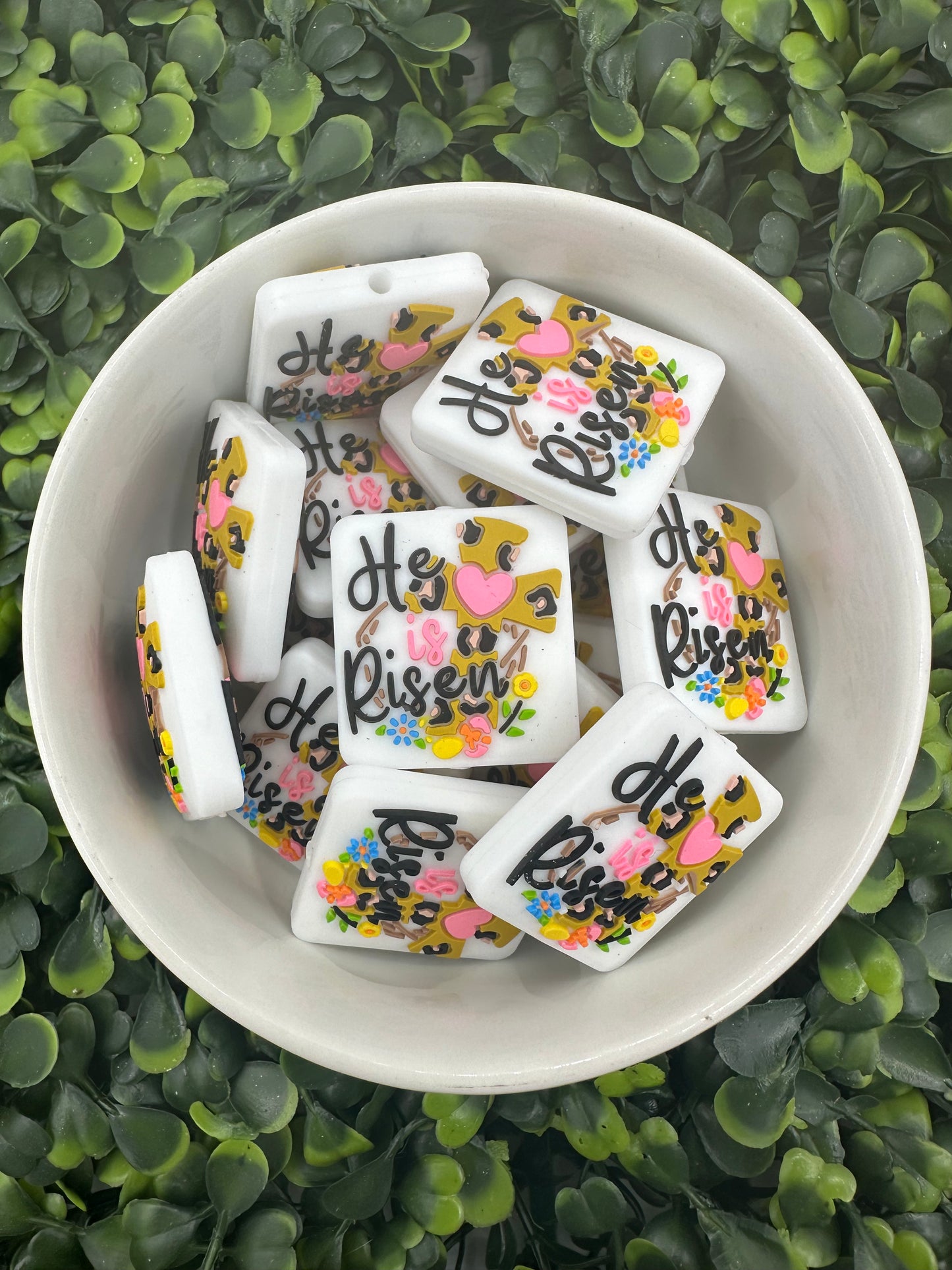 He Is Risen Silicone Focal Bead