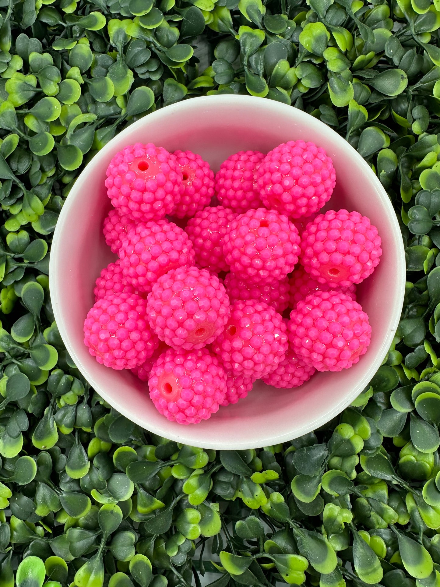 16mm Neon Pink Rhinestone Acrylic Bead
