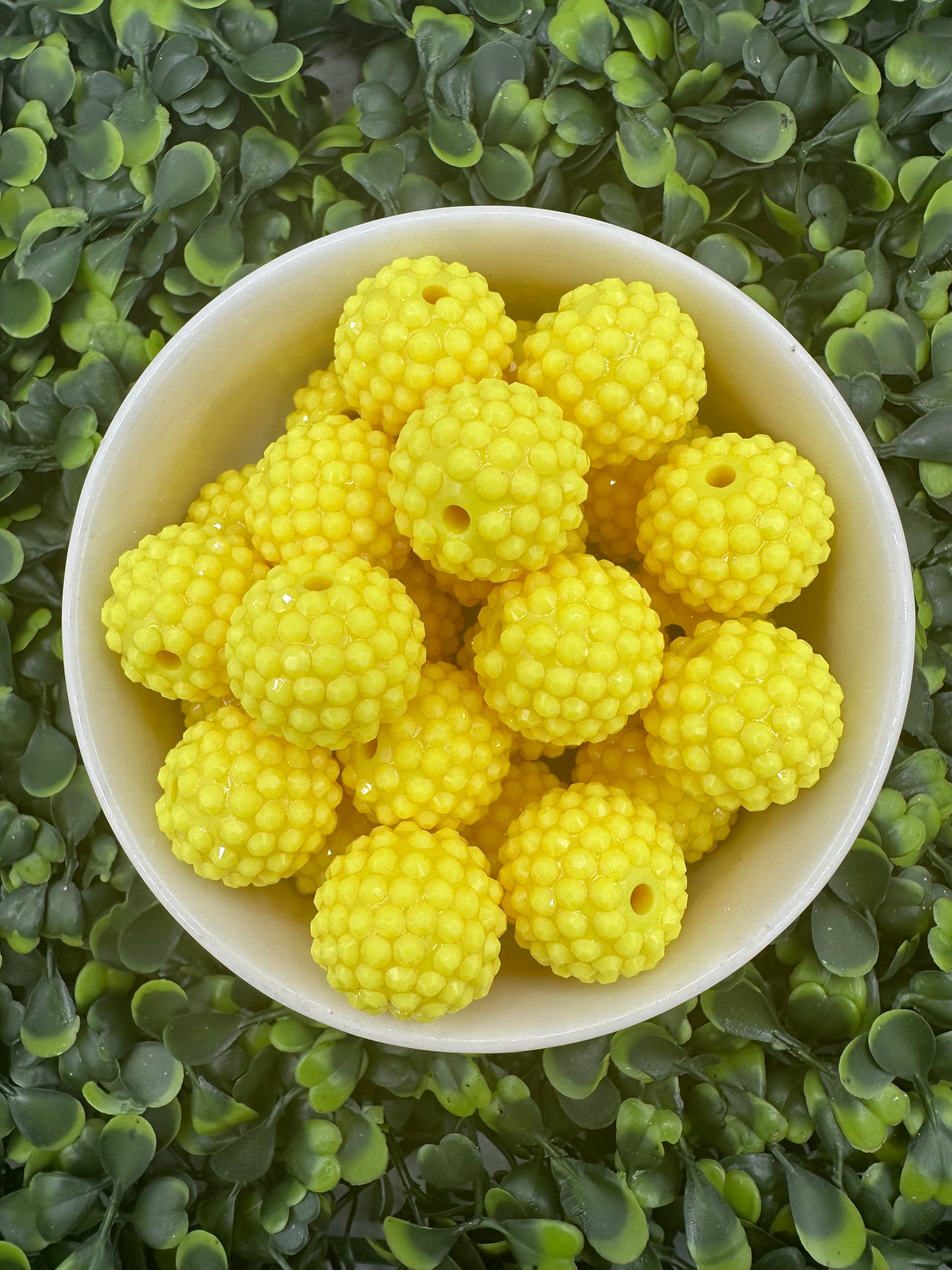 16mm Neon Yellow Rhinestone Acrylic Bead