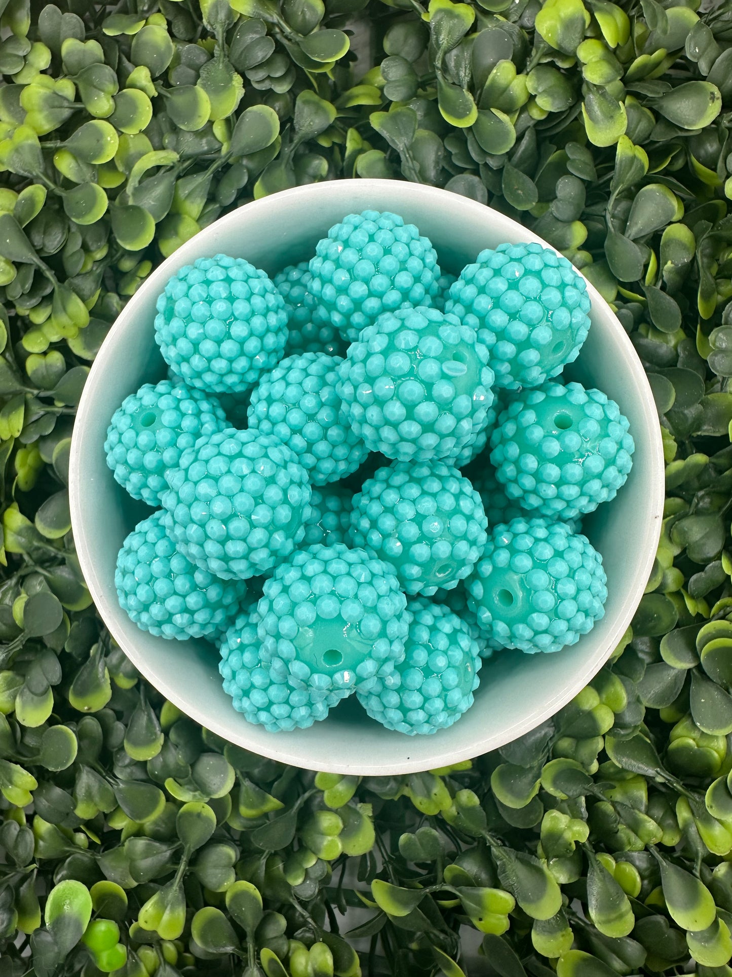 16mm Neon Blue Rhinestone Acrylic Bead