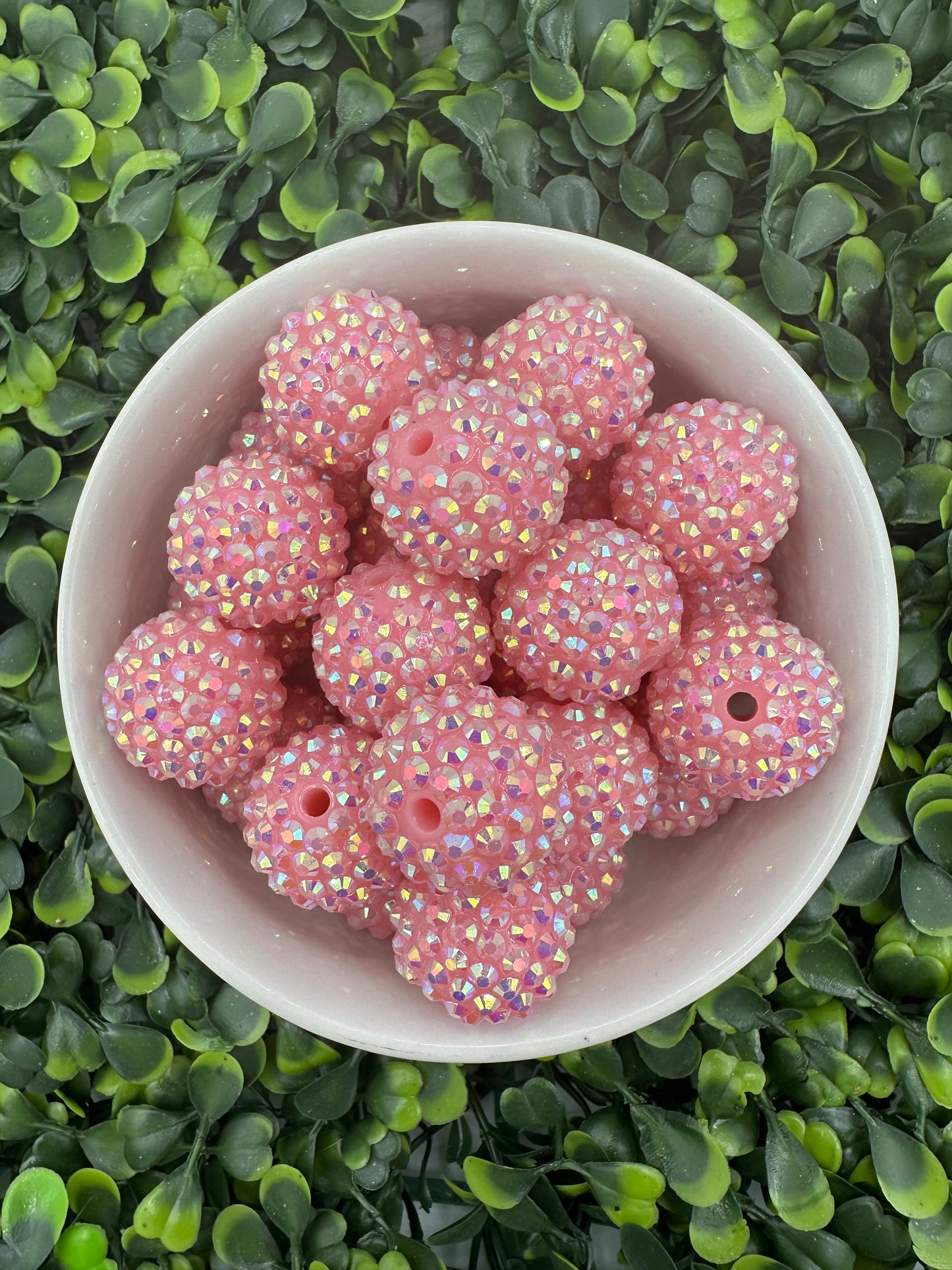 16mm Light Pink Rhinestone Acrylic Bead