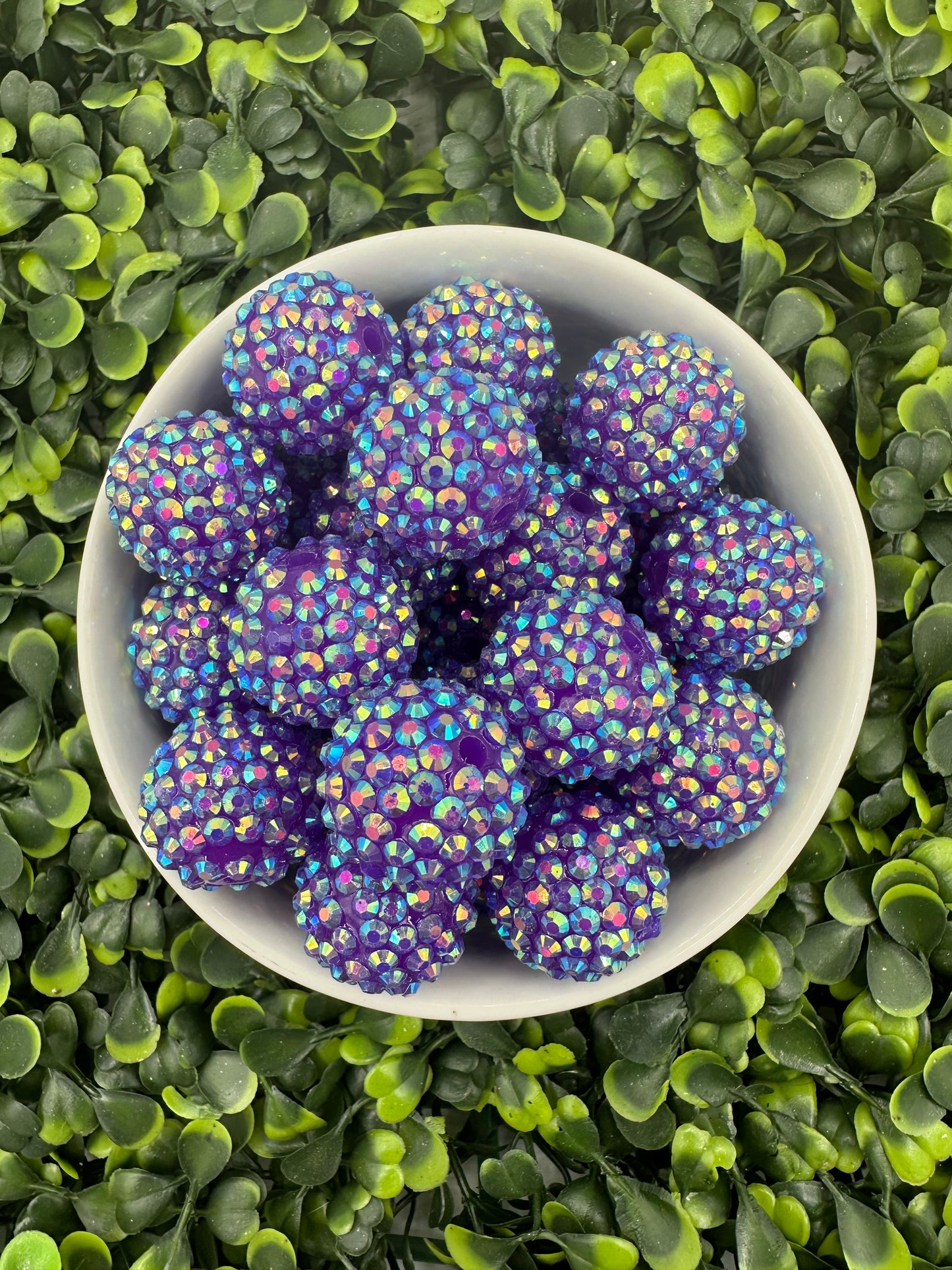 16mm Blue/Purple Rhinestone Acrylic Bead