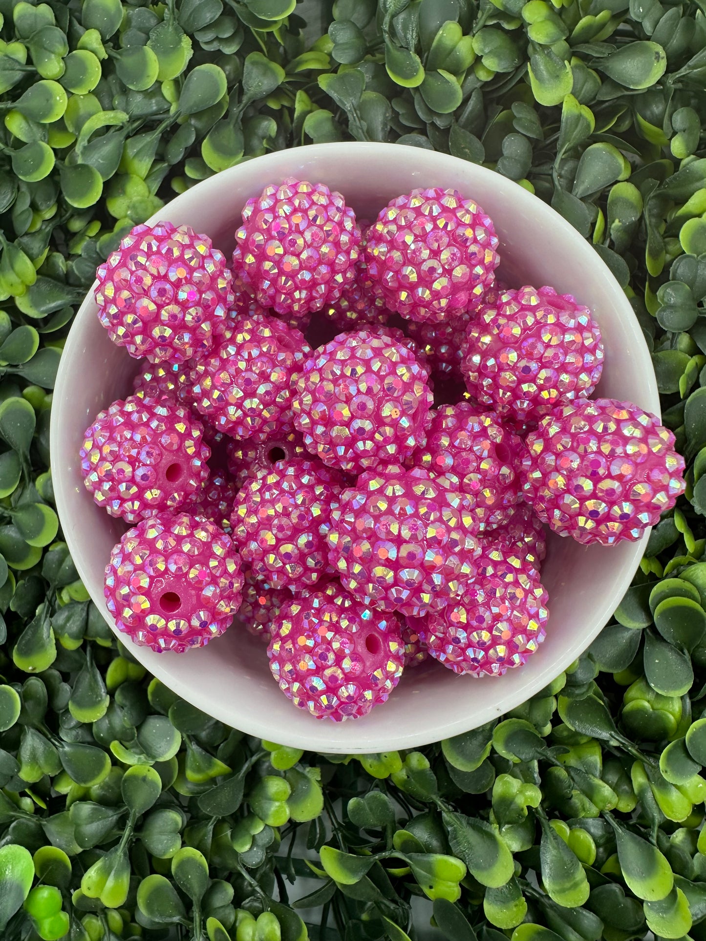 16mm Hot Pink Rhinestone Acrylic Bead