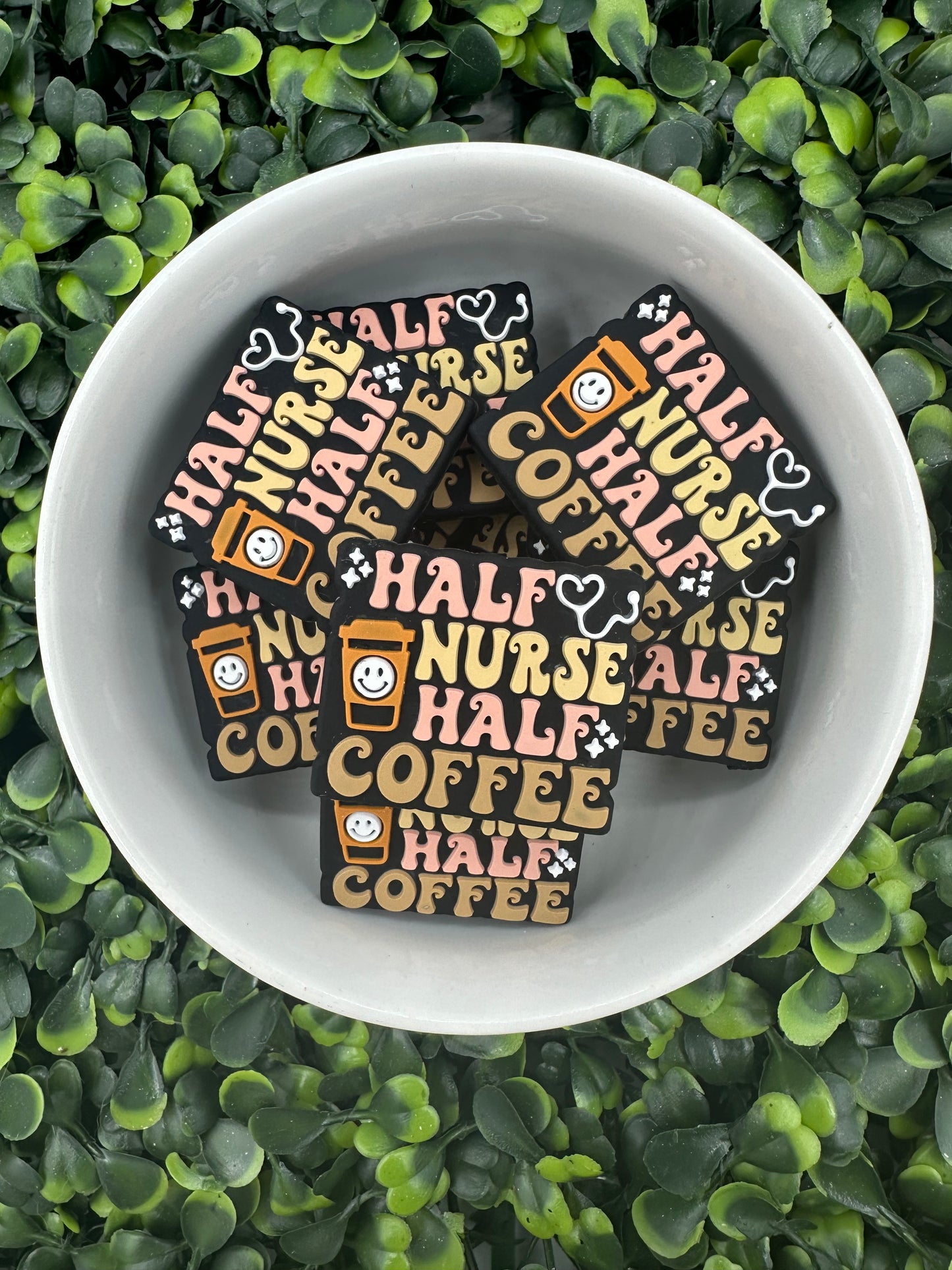 Half Nurse Half Coffee Silicone Focal Bead