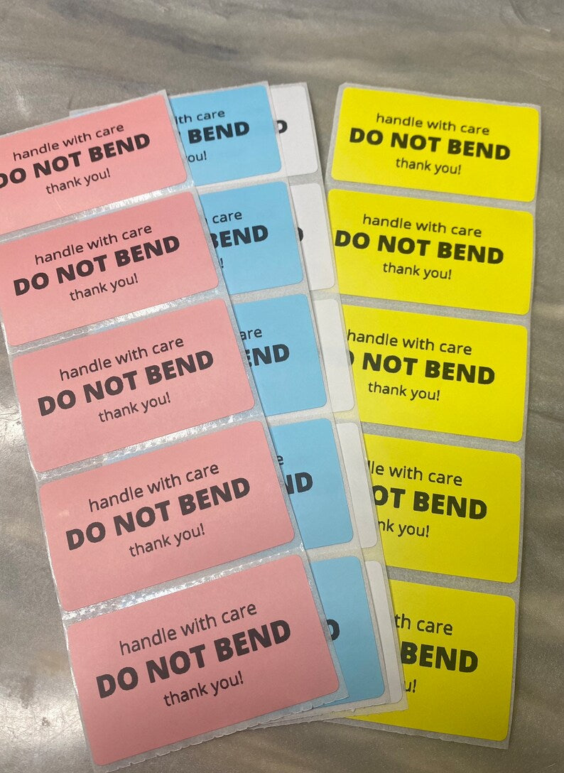 Please Do Not Bend Thermal Stickers