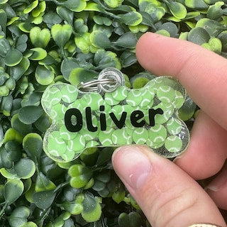 Tennis Ball Resin Animal ID Tags