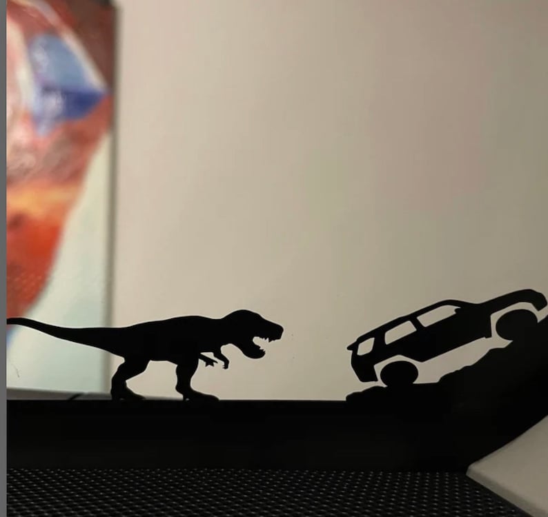 Dinosaur and Car Decal
