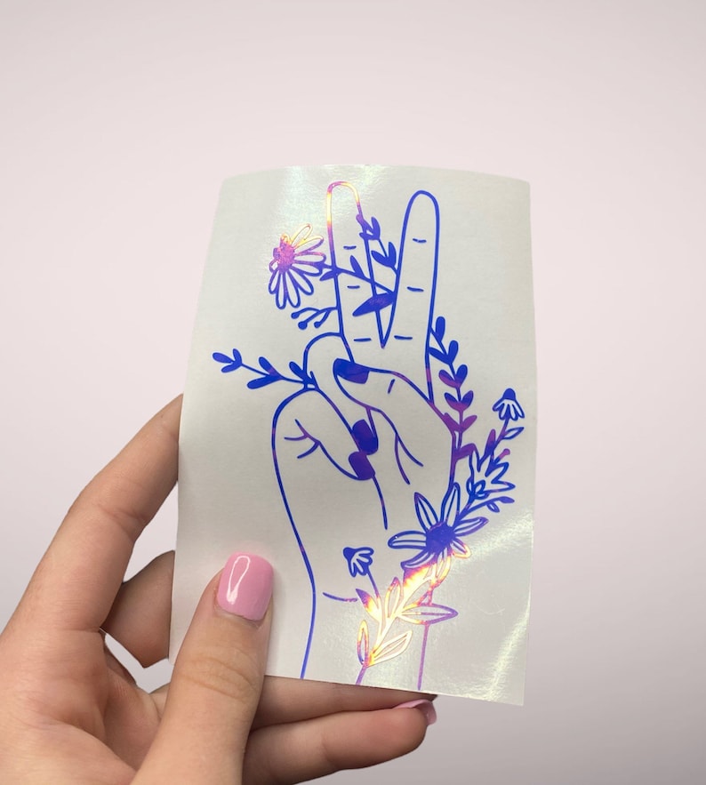 Peace Sign With Flowers Decal