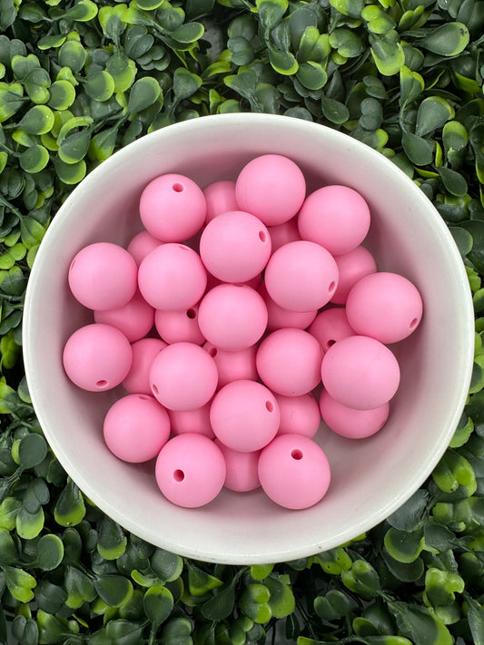 15mm Bubblegum Pink Silicone Bead