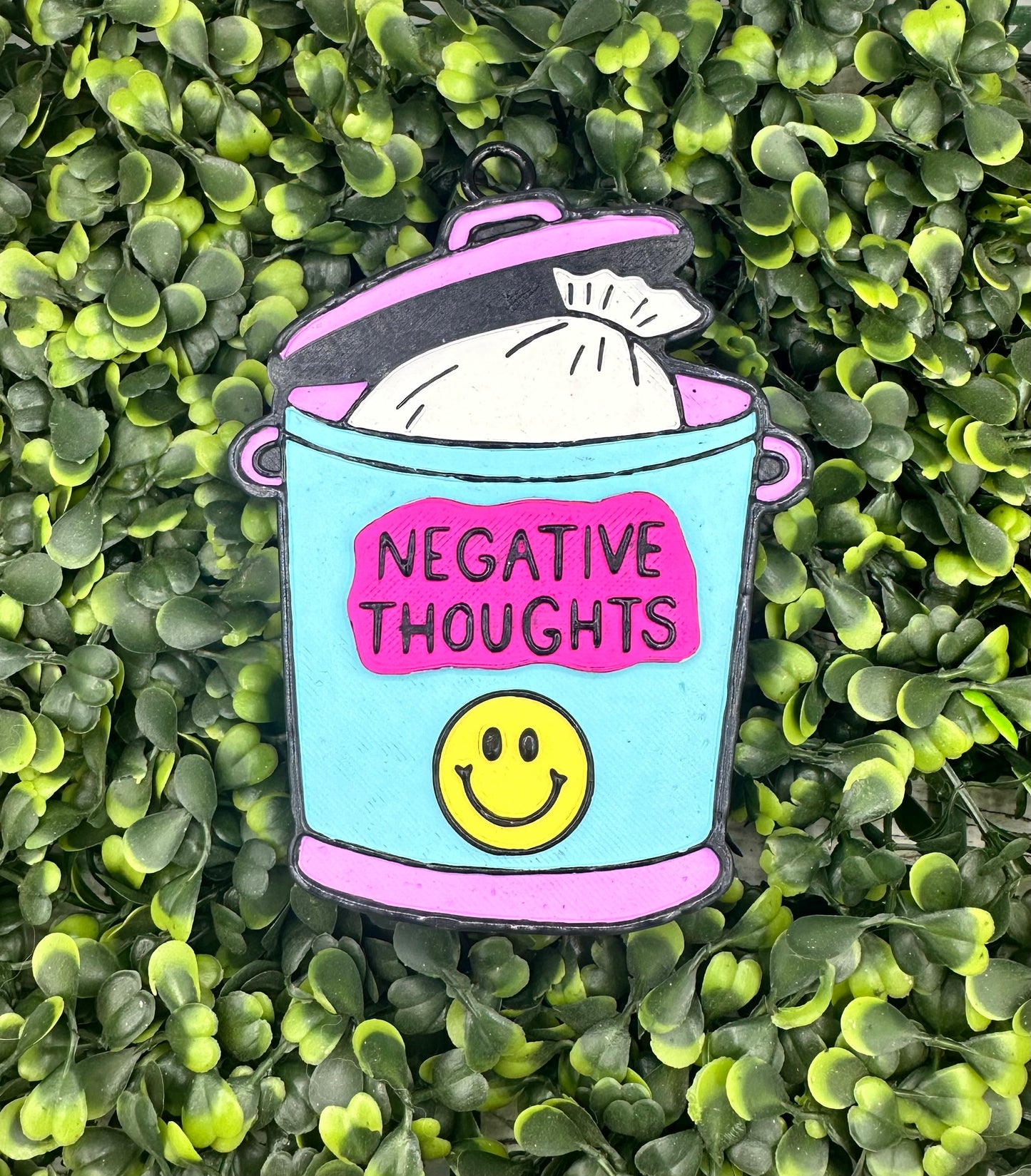 Negative Thoughts Trash Can Car Freshie