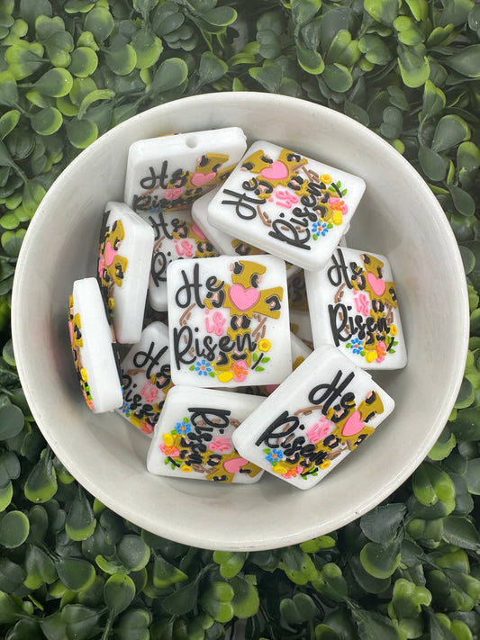 He Is Risen Silicone Focal Bead