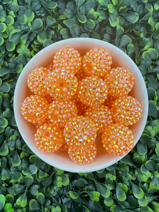 16mm Orange Rhinestone Acrylic Bead