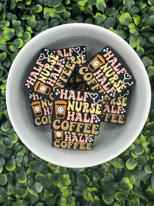 Half Nurse Half Coffee Silicone Focal Bead