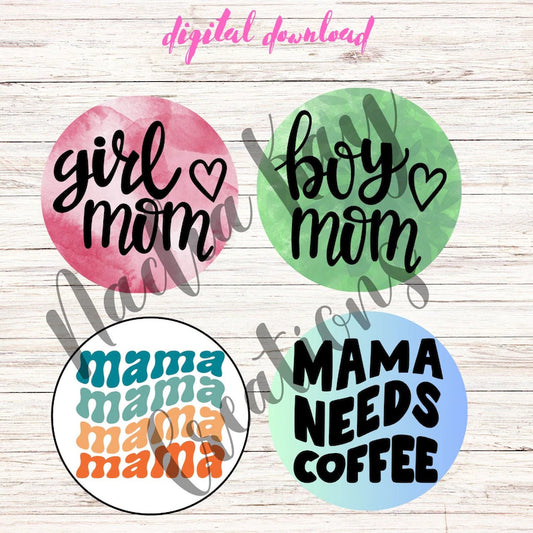 Mama Round Cardstock PNG bundle